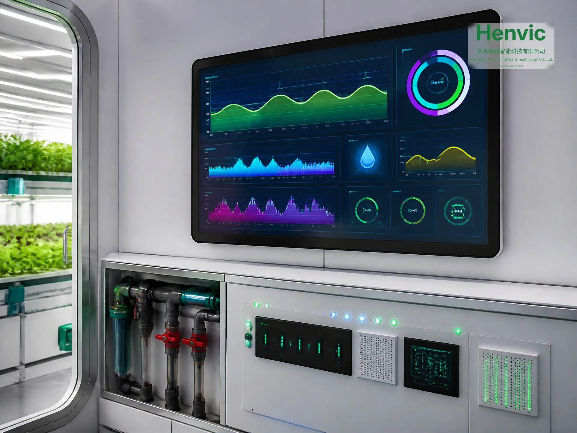 Cabina di coltivazione HVC-40: colture e sistema di illuminazione in funzione