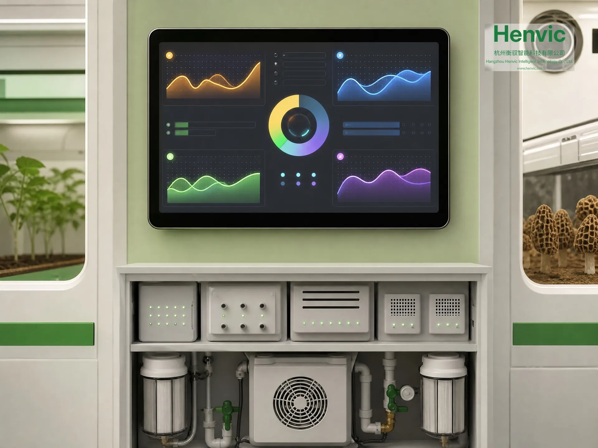 Cabina di coltivazione intelligente Henvic per spugnole — vista 4