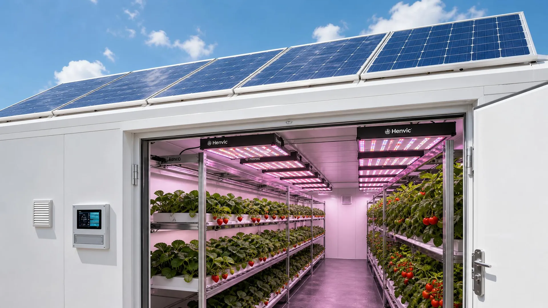 Henvic Luce Solare di Riempimento della Cabina Intelligente per Coltivazione di Frutta e Verdura